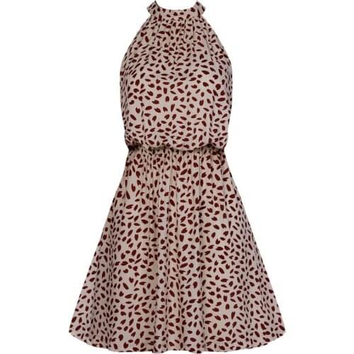 60%HOT Women Dress Halter Loose 3 Colors Ladies Sleeveless Pleated Dress for Party