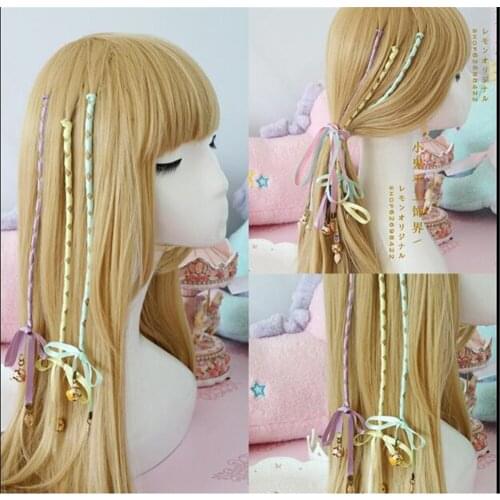 1pcs Double ponytail hair rope lolita sweet silk ribbon hair rope hairdress hair acceroies B543