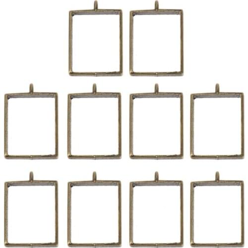 10Pcs Geometric Hollow Pressed Flower Resin Blank Frames Pendants Jewelry Making
