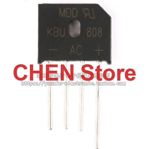10pcs KBU808 8A/800V flat bridge rectifier bridge stack silicon bridge rectifier