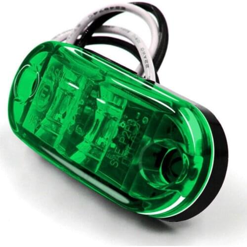 10pcs/set Green LED Turn Signals Lights Side Marker Lamps Blinker Flasher Accessories For Truck Trailer Van Waterproof 12V-24V