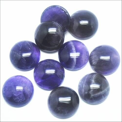 10pcs Natural Amethysts Stone Cabochons Round shape Size 8mm 10mm 12mm 14mm 16mm 18mm 20mm 25m free shipping stone CABS NO holes