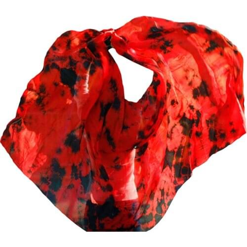 100% Real Silk Veils Dance Stage Performance Props Silk Veil Customized Women Handmade Dyed Scarf Shawl Chinese Silk Veils