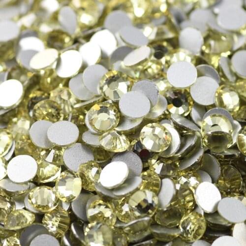 100pcs Cute Crystal Jonquil Round Flatback Crystal Nail Rhinestone Different Sizes SS3-20 RS-22