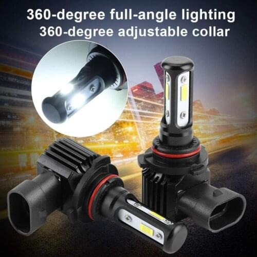 2pcs Car Headlight 120W 6000K 9004 HB1 9005 HB3 9006 HB4 9007 HB5 880 H27 Super Bright Automobile LED Headlamp White Light
