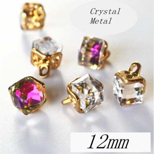 20pcs/lot 2017 Sewing Crystal Metal Shank Buttons Women Shirt Clothes Buttons For Clothing Handmade Diy Accessories Button 12mm