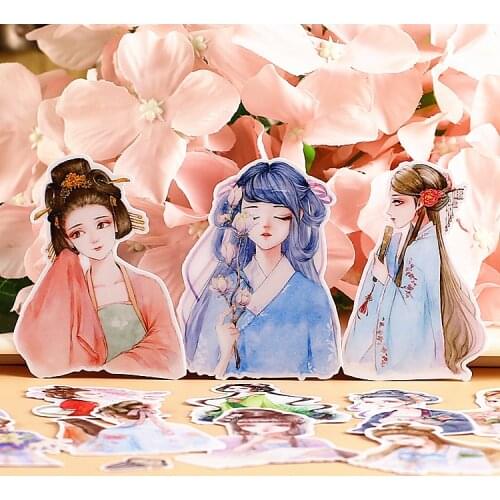 20pcs cute self-made girls stickers for phone car Label Decorative Stationery Stickers Scrapbooking DIY Diary Album toy Sticker