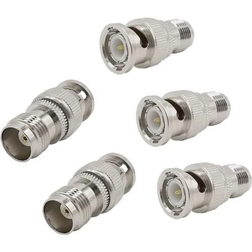 5Pcs BNC to TNC RF Adapter Connector BNC Male to TNC Female Straight for Wireless Antenna