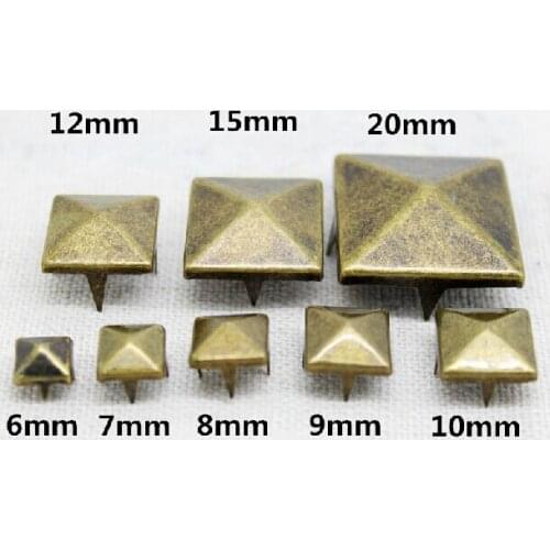 500Pcs/lot antique brass 10mm Studs Spots Spikes rivets and studs Rivets for clothing Leathercraft DIY