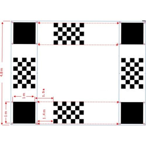 AHD 360 Degree Car Camera System Calibration Cloth For 3D Car Bird Eye Around View 4 Way Camera System