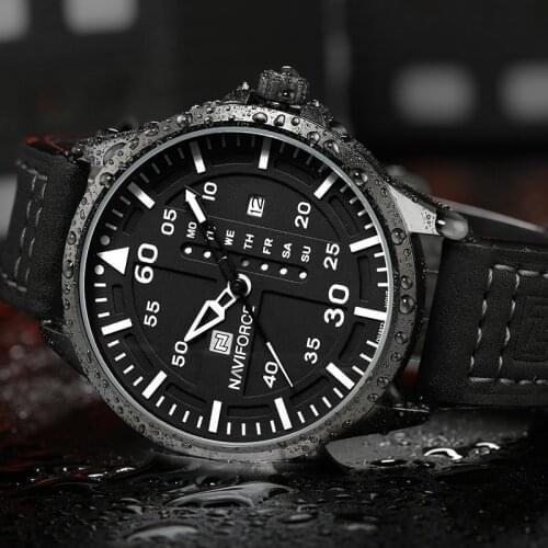 NAVIFORCE Luxury Brand Quartz Watches Casual Sports Man Watches Leather Strap Calander Wristwatch Male Clock Relogio Masculino
