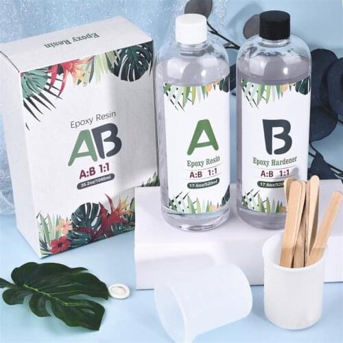 1 Set Resin Epoxy High Adhesive3:1 1:1 AB Epoxy Hardener Crystal Glue For DIY Resin Jewelry Making Accessories 1000g