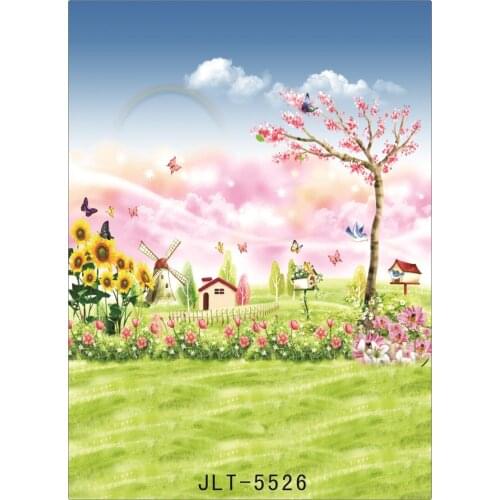 Background for Photos Spring Flowers Birds Paintings Computer Printed Vinyl Photography Backdrop Photocall for Weddings Children