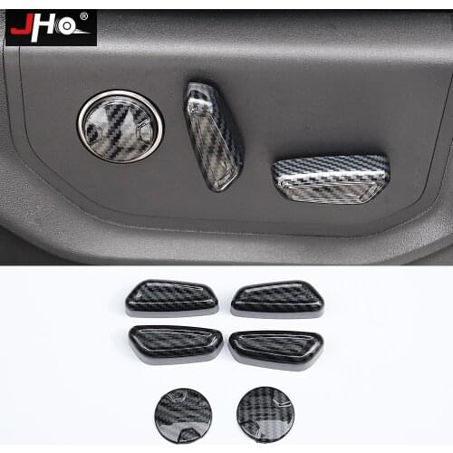 JHO ABS Carbon Grain Seat Adjutment Switch Overlay Cover Trim for Ford F150 2017-2020 Raptor 2019 2018 Gen2 Car Accessories