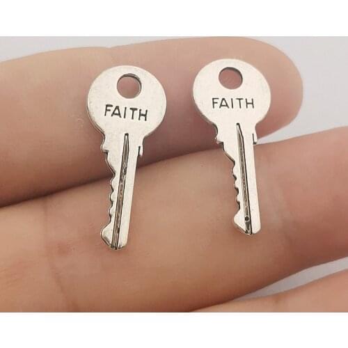 JINDINSP 20pcs 25x11mm Antique Silver Color Key Charms Pendant For Jewelry Making DIY Jewelry Findings Designer charms