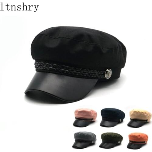 2019 New High Quality Casual Military Cap Man Woman Cotton Beret Flat Hats Captain Cap Trucker Vintage Black Sport Dad Bone Male