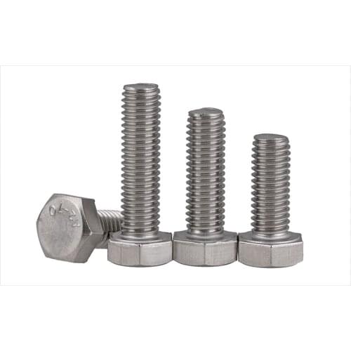 [m3-m8] 304 Stainless Steel External Hexagon Screw Extended Full Thread External Hexagon Bolt / Screw DIN933 20PCS