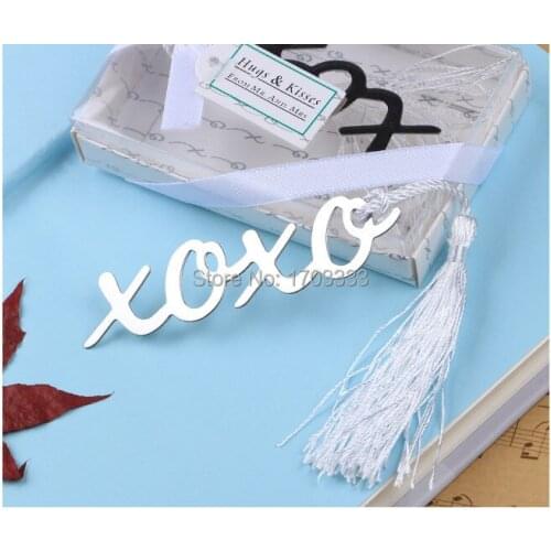Xoxo Metal Bookmark WITH Tassels For Personalized Wedding Party Favors and gift Souvenirs Baby Bridal Shower Guests