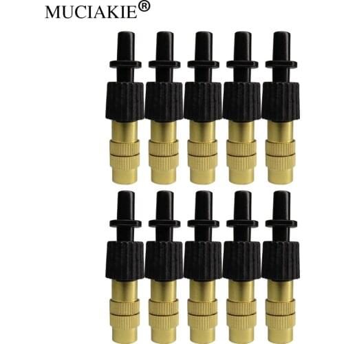 MUCIAKIE 10Pcs Brass adjustable nozzle with 6mm Connector for Garden Irrigation Watering Cooling Sprinklers Spray
