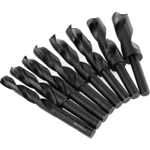 8pcs 1/2" Shank Jumbo Silver Deming Drill Bit Set High Speed Steel Twist Drill Bit Power Tool Drill Bit Set with Wood Case