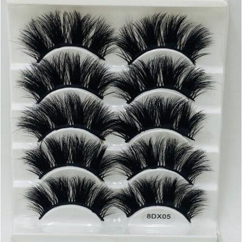 5pair 20mm Mink Lashes Eyelashes Cross Thick Fluffy Dramatic 3D Mink Eye Lashes High Volume Soft Popular False Eyelashes Eyelash