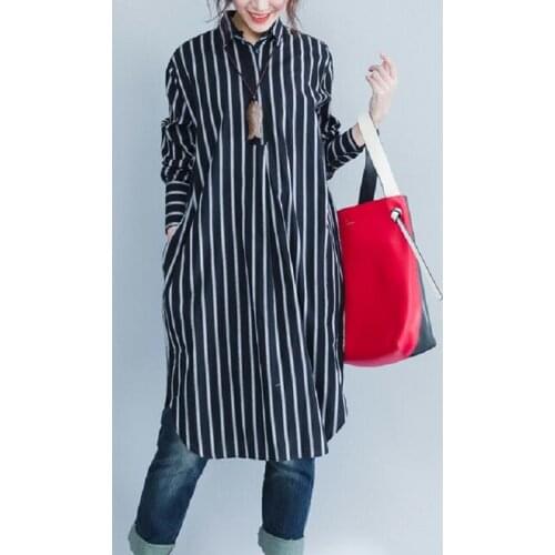 New womens shirts stripe womens blouses womens clothing european clothing women one size clothing long sleeve