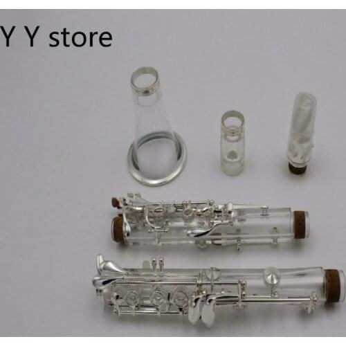 New Acrylic transparent Bb 17 key clarinet silver plated keys