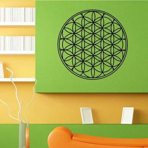 NEW Flower Wall Mural Mandala Mantra Chakra Meditation Yoga Om Vinyl Wall Sticker Home Decor size 56x56cm