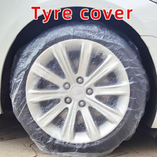 ATPRO 20PCS Disposable Transparent Tire Wheel Cover Automobile Decorative Protective Sleeve Spare Wheel