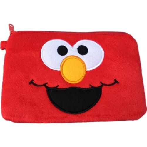Cartoon Sesame Street ELMO plush cosmetic bag sundries bag pendant cute children coin purse student pencil eraser storage bag