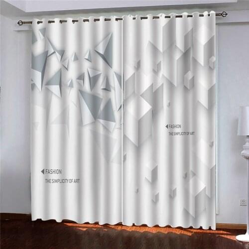 Custom 3D window curtain Solid geometry living room bedroom kitchen window 3D Blackout curtains 2020 modern style
