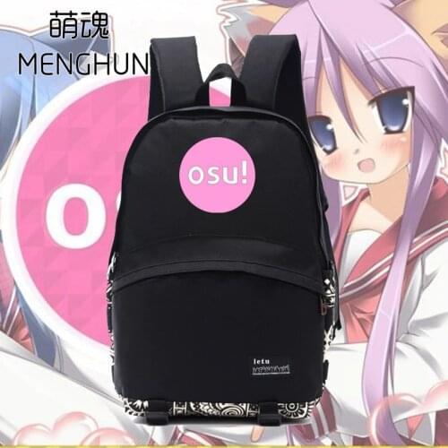 Lovely music rhythm game OSU backpack Osu! inspired game fans gift backpacks black nylon school bags nb213