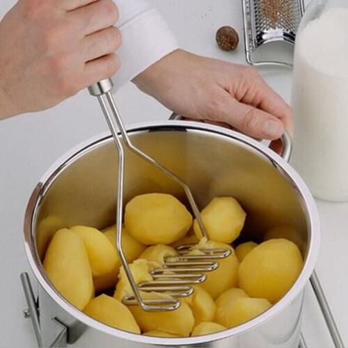 Sale 1 pc Potato Masher Stainless Steel Wavy Potato Press Tool Plate Smooth Mashed Potatoes Making Tool Kitchen Utensil 100g F