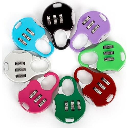 3 Dial Digit Combination Padlocks Lock Zinc Alloy Security Suitcase Luggage Backbag Coded Cupboard Cabinet Locker COLORFUL