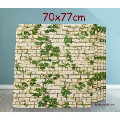 3d Living Room Self-adhesive Waterproof Wallpaper Diy Waterproof Foam Brick Stickers 70*77cm Convenient Home Decoration