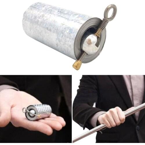 Silver Appearing Cane Metal Steel Professional Trick Prop Stretchable Extendable Stick Stress Relieve High Elasticity Magic Toy