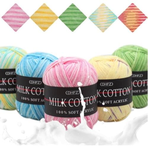 Knitted 23 colors Crochet Wool colourful Scarf NEW Supersoft Knitting Baby Soft Sweater 50g milk Cotton Supersoft Yarn Lot 3PLY