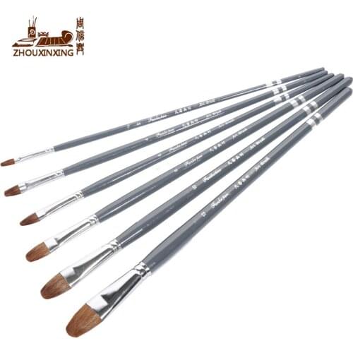 Top grade round head weasel hair paint brush rod brushes wooden rods brush sets of gouache oil painting acrylic painting