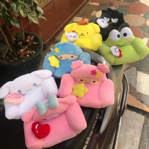Japanese new sofa frog small white dog pudding dog binoculars wipe sofa plush toy doll