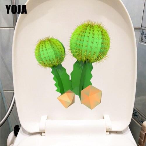 YOJA 20*22.5CM Prickly Pear Plant Simplicity Home Wall Decor Decal Fresh Toilet Seat Stickers T1-1129