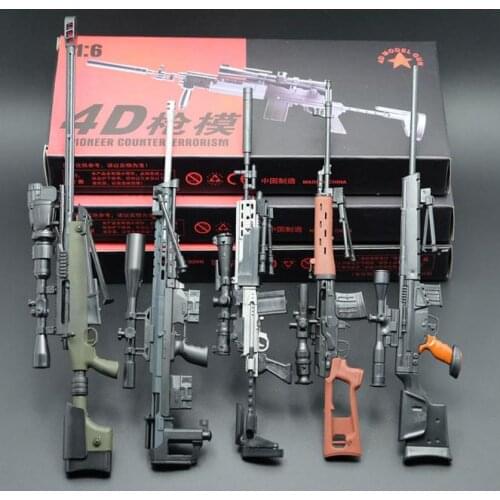5Pcs 1:6 Assemble Coated Gun Model Sniper Rifle SVD PSG-1 MK14 DSR-1 TAC-50 Weapon Kits For 12" Action Figure Collection Toy