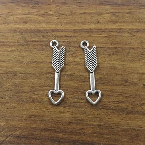 10pcs Charms arrow heart 29x6mm Tibetan Silver Plated Pendants Antique Jewelry Making DIY Handmade Craft