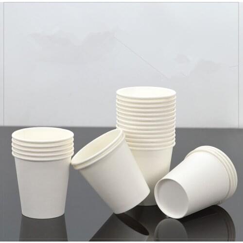 100pcs White Paper Disposable Coffee Cup Small 90ml 3OZ Milk Tea Packaging Cups Beverage Store ActivityTry Tasting Packages