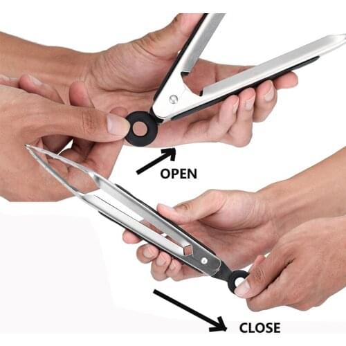 2020 Stainless Steel Kitchen Tongs Utensils Heat Resistant Food Tongs for Frying Cooking Serving Barbecue