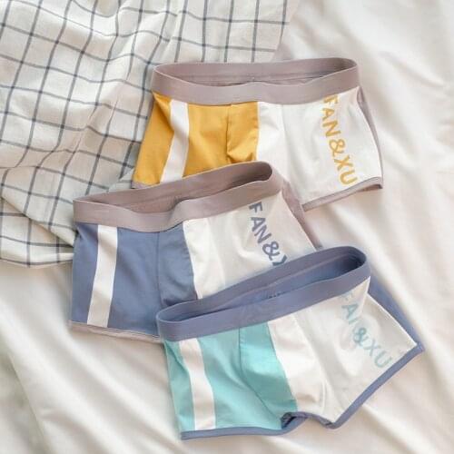 3Pieces Mens Underwear Cotton Comfortable Mens Panties Breathable Personality Fashion Boys Sports Boxers Shorts Underpants New