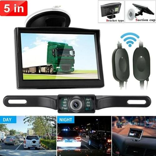 5'' HD Car Monitor Wireless Car Reverse Camera LED Infrared Backup Camera Car Rear View Parking System Rearview IR Night Camera