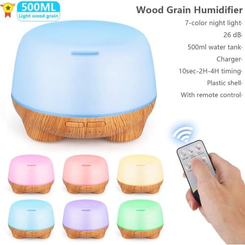 500ml USB Air Humidifier Aroma Diffuser remote control 7 Colors Changing LED Lights cool mist maker Xaomi Air Purifier for Home
