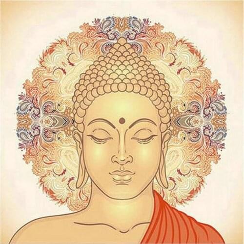 5d diy diamond painting buddha religion sticker full square / round canvas embroidery landscape diamond mosaic 3d diamond art