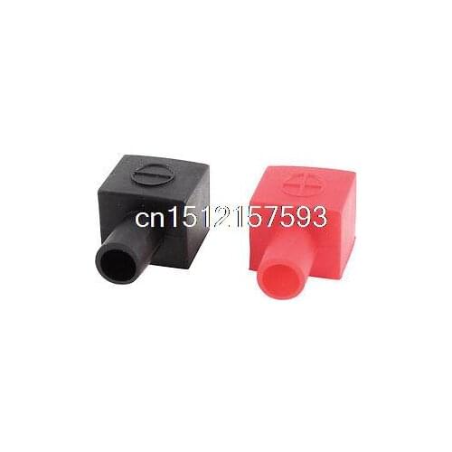 Auto Car Battery Terminal Cover Soft Plastic Insulation Boot Black Red Pair