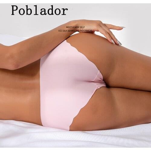 Seamless Panties Women Briefs Panties For Women Sexy Low Rise Lingerie Female Ice Silk Briefs Lady Underwear Plus Size Wholesale